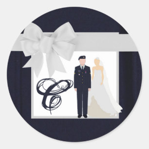 20 - 1.5  Envelope Seal ARMY Uniform Blues Bride