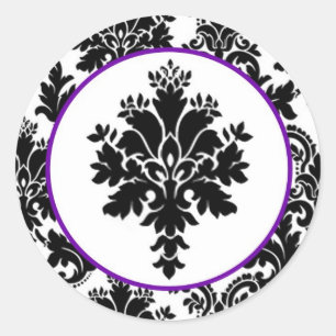 20 - 1.5 Envelope Seal Black Purple Damask Lace