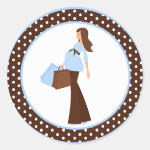 20 - 1.5" Envelope Seal Blue Mod Mom Polka Dots