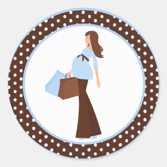 20 - 1.5"  Envelope Seal Blue Mod Mom Polka Dots (Front)