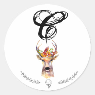 20 - 1.5 Envelope Seal boho deer Buck Head Browni