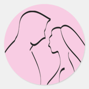 20 - 1.5 Envelope Seal Bride & Groom Pink