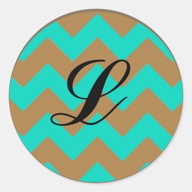 20 - 1.5 Envelope Seal Chevron Brown & Seafoam (Front)
