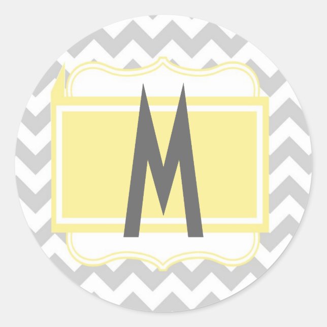 20 - 1.5  Envelope Seal Chevron Stripe Grey Yellow (Front)