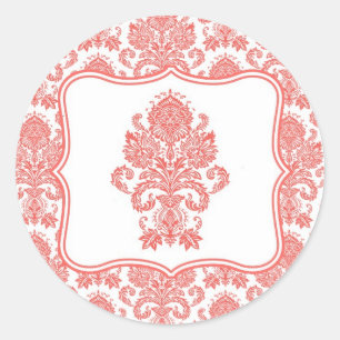 20 - 1.5  Envelope Seal Coral White Damask Lace