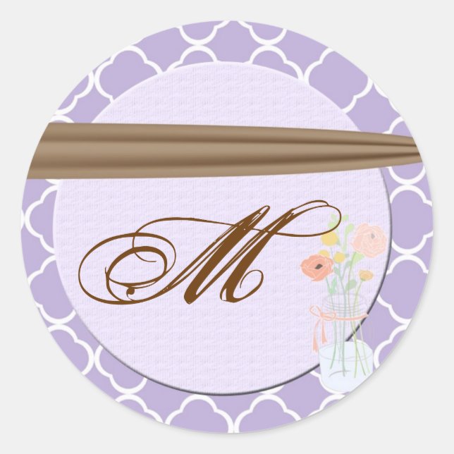 20 - 1.5  Envelope Seal Country Mason Jar Flowers (Front)