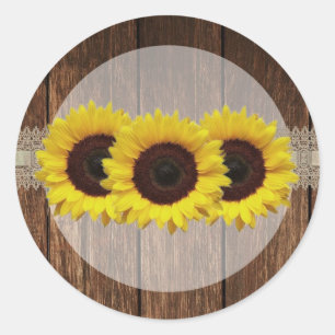 20 - 1.5 Envelope Seal Country Sunflower Wood