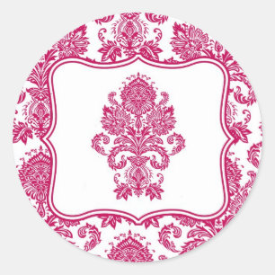 20 - 1.5  Envelope Seal Fusia White Damask Lace Pr