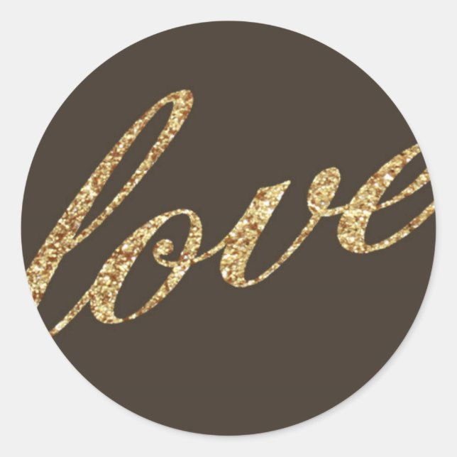 20 - 1.5  Envelope Seal Gold Foil Glitter Love (Front)
