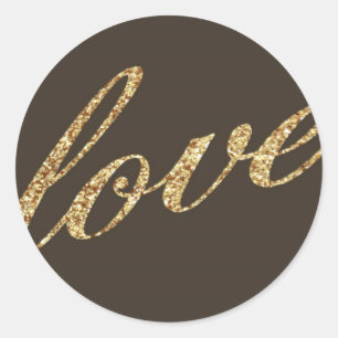 20 - 1.5  Envelope Seal Gold Foil Glitter Love