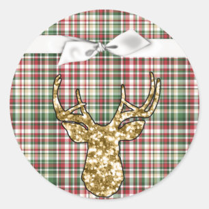20 - 1.5 Envelope Seal Gold Glitter Reindeer Plai