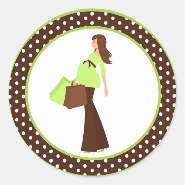 20 - 1.5"  Envelope Seal Green Mod Mom Polka Dots (Front)