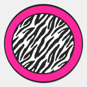 20 - 1.5"  Envelope Seal Hot Pink Zebra Print