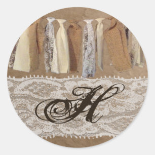 20 - 1.5  Envelope Seal Kraft Paper Bag Lace Burla