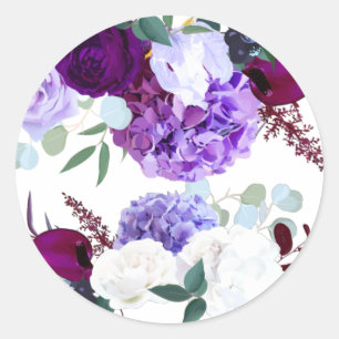 20 - 1.5 Envelope Seal Lavender Hibiscus on Whi