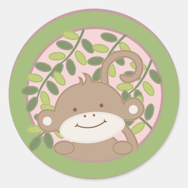 20 - 1.5"  Envelope Seal Leap Safari Jungle Monkey (Front)