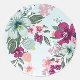 20 - 1.5 Envelope Seal Light Blue Fade Flowers Lea