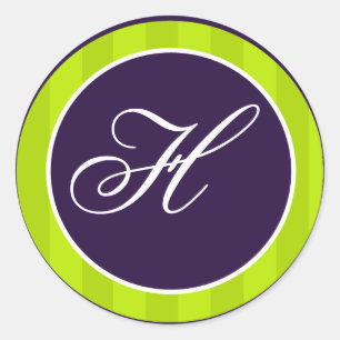 20 - 1.5" Envelope Seal Lime Green & Purple