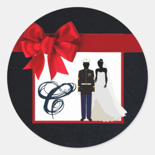 20 - 1.5  Envelope Seal Marine Uniform Groom Bride