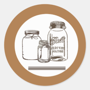 20 - 1.5 Envelope Seal Mason Jar Country Rustic
