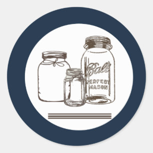 20 - 1.5  Envelope Seal Mason Jar Country Rustic