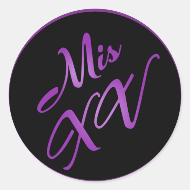 20 - 1.5"  Envelope Seal Mis XV Purple Morado (Front)