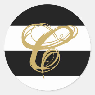 20 - 1.5  Envelope Seal Modern Stripe Black White