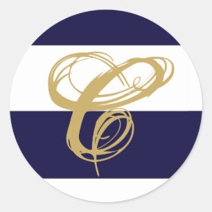 20 - 1.5 Envelope Seal Modern Stripe Navy White