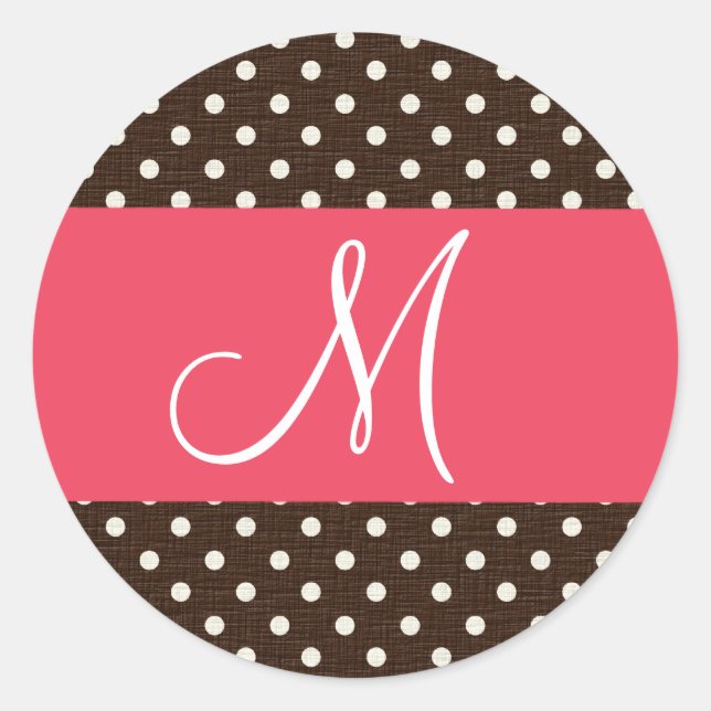 20 - 1.5  Envelope Seal Monogram Brown Polka Dot (Front)