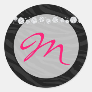 20 - 1.5  Envelope Seal Monogram Zebra Diamond