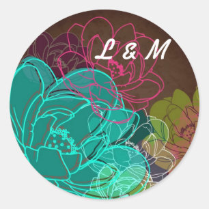 20 - 1.5  Envelope Seal Neon Spring Floral Flower