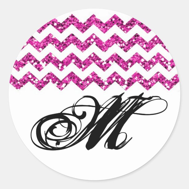 20 - 1.5  Envelope Seal Pink Glitter Chevron Strip (Front)