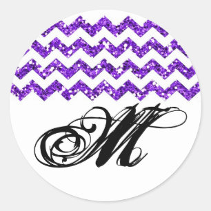 20 - 1.5  Envelope Seal Purp Glitter Chevron Strip