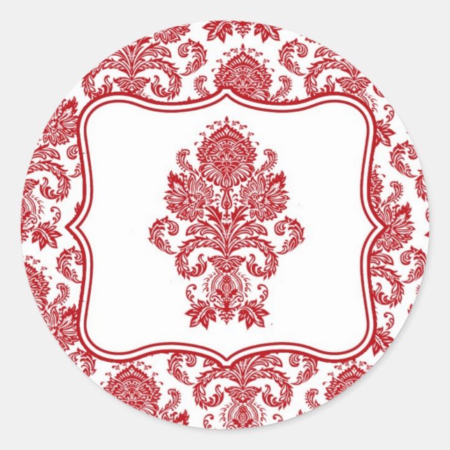20 - 1.5  Envelope Seal Red Crim White Damask Lace (Front)