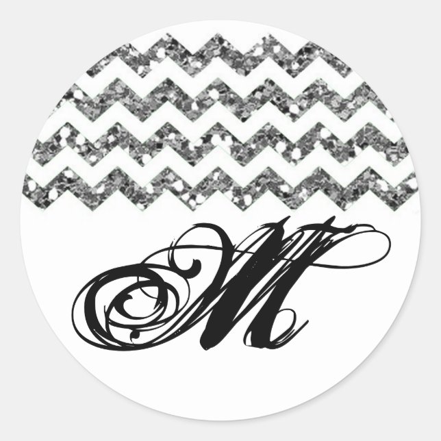 20 - 1.5  Envelope Seal Silv Glitter Chevron Strip (Front)