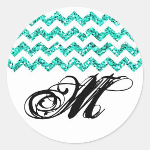 20 - 1.5  Envelope Seal Teal Glitter Chevron Strip
