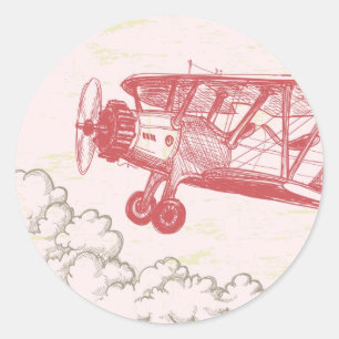 20 - 1.5 Envelope Seal Vintage Airplane in Clouds