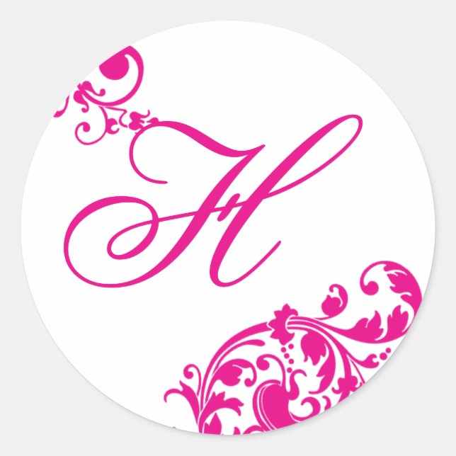 20 - 1.5  Envelope Seal White Hot Pink Floral (Front)