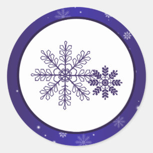 20 - 1.5" Envelope Seal White Snow Flakes