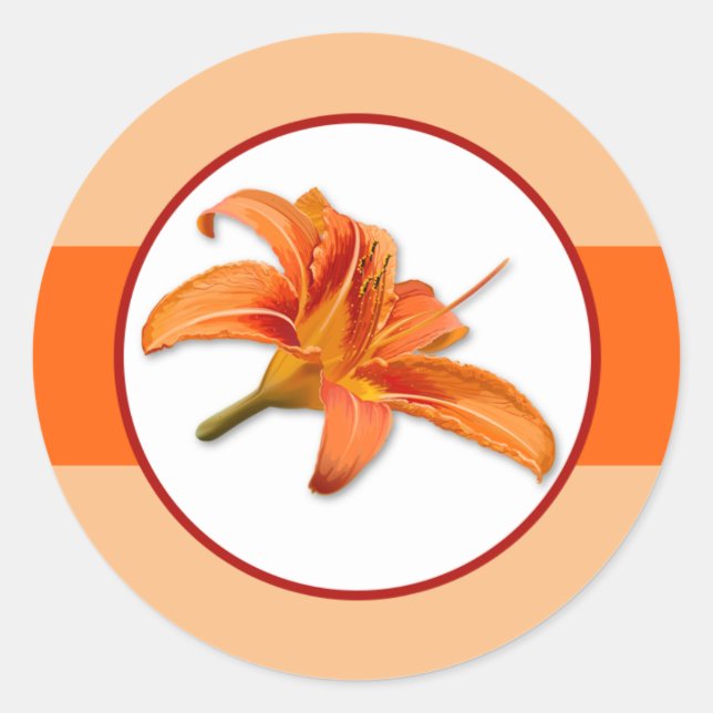 20 - 1.5" Envelope Sticker Orange Tiger Lilly w/St (Front)