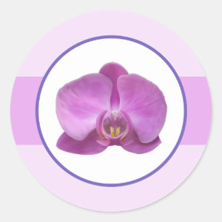 20 - 1.5" Envelope Sticker Purple Orchids on Stem