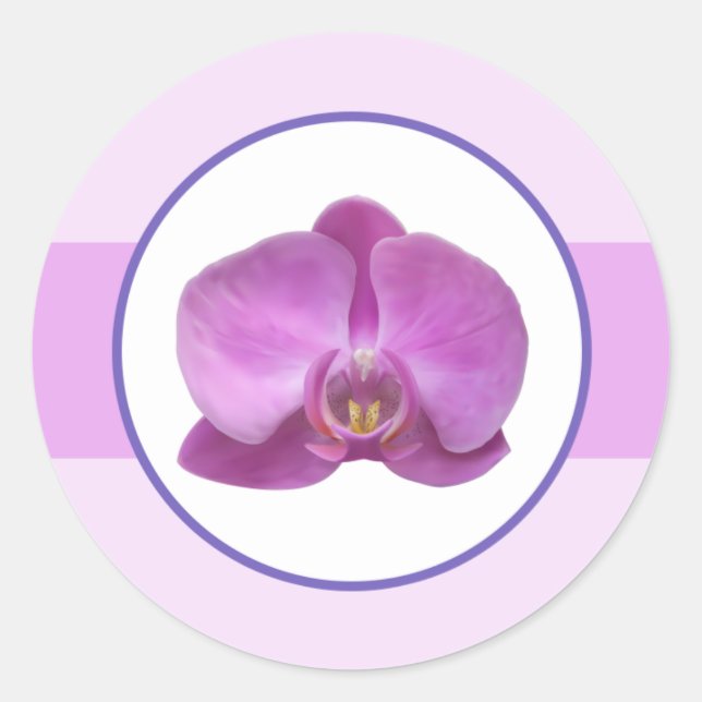 20 - 1.5" Envelope Sticker Purple Orchids on Stem (Front)