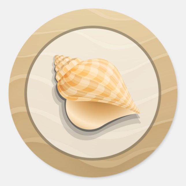 20 - 1.5" Envelope Sticker Seashells on Sandy Beac (Front)