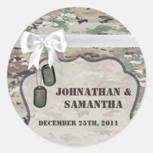 20 - 1.5"  Favour Stickers Army OCP Camo Uniform