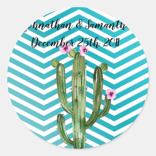 20 - 1.5"  Favour Stickers Boho Cacti Cactus Succu (Front)