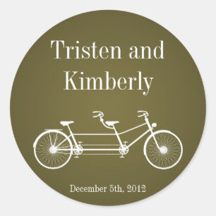 20 - 1.5" Favour Stickers Brown Double Bike