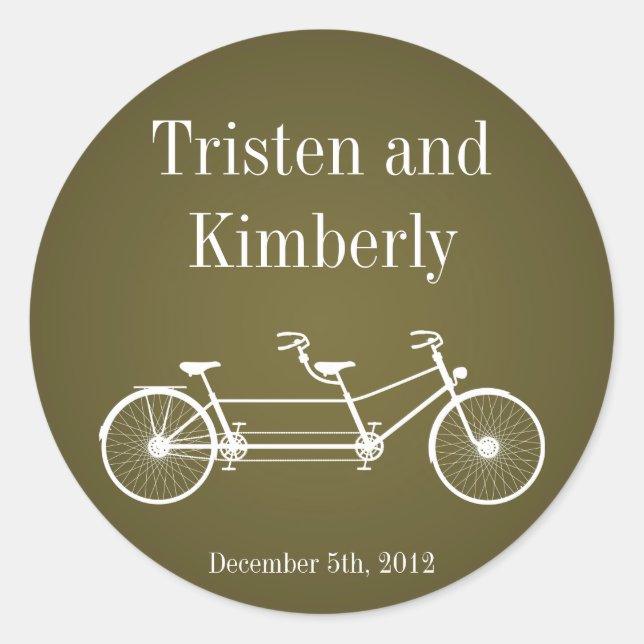 20 - 1.5"  Favour Stickers Brown Double Bike (Front)