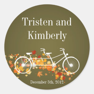 20 - 1.5"  Favour Stickers Brown Fall Double Bike