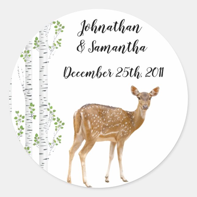 20 - 1.5"  Favour Stickers Deer Doe Woodland Buck  (Front)