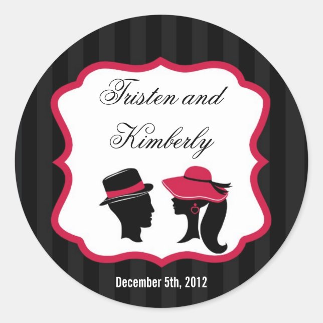20 - 1.5"  Favour Stickers Formal Hats Elegant (Front)